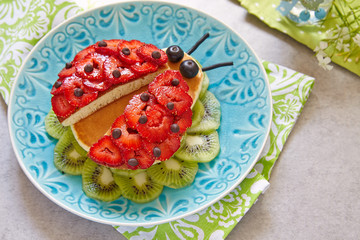 Funny pancakes for kids breakfast