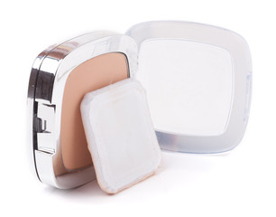 Make-up powder in box isolated on white background