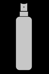 Gray Spray Bottle, at black background
