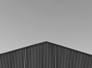 Fototapeta na wymiar Black and white modern warehouse roof