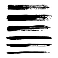Vector set of  brush strokes.