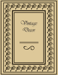 Vintage frame with ornaments. Vector