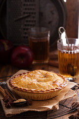 Apple pie with brown sugar and cinnamon