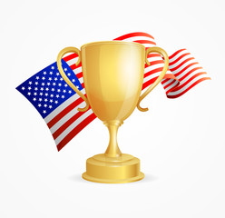 USA Winning Golden Cup Concept. Vector