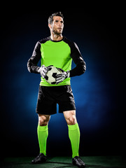 Obraz premium goalkeeper soccer man isolated