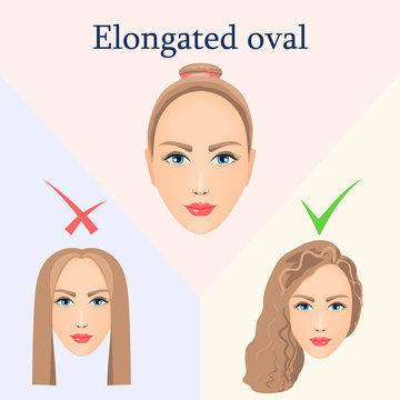 Hairstyle for elongated oval face