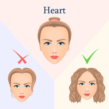 Hairstyle for heart face