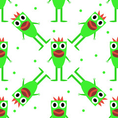 Obraz premium set of monsters in Flete muzzle funny children painted different pattern