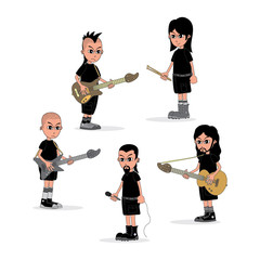 male cartoon character music band theme