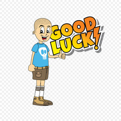 male cartoon character good luck theme