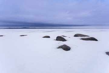 snowy desert / Lake Onega, Karelia, Russia