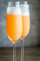 Two bellini cocktails