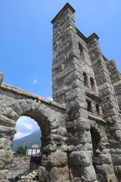 Römisches Theater in Aosta. Italien