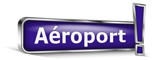 Aéroport sur panneau bleu