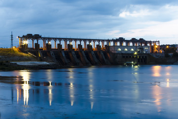 photo of hydro Power Station, dam, sunrise, background