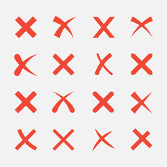 Obraz premium Cross icon vector set 