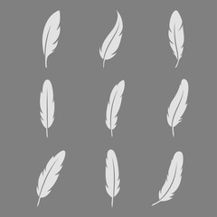 Feather icon vector set
