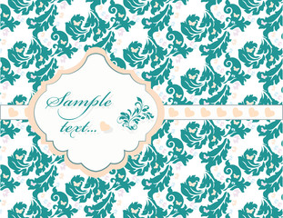 Vintage card with lace Indian motif ornaments. Vector