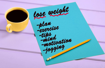 The words Lose weight