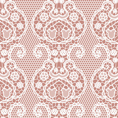 Lace seamless pattern with flowers