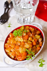 Vegetable stew with sauce