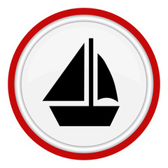 Round boat icon on a white background slim design