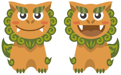 守り神シーサーのイラスト