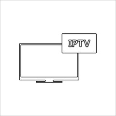 Modern tv lcd thinline iptv simple icon on background
