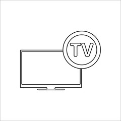 Modern tv lcd thinline simple icon on background