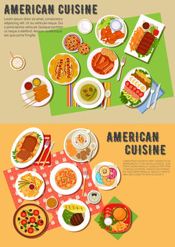 Colorful flat icon of american barbecue dinner