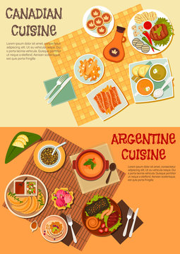 Canadian and argentine dishes for picnic icon