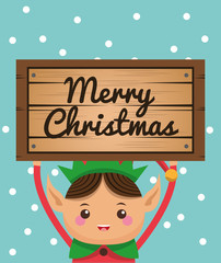 Elf cartoon icon. Merry Christmas. Vector graphic
