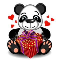 plush toy love Panda with box gift