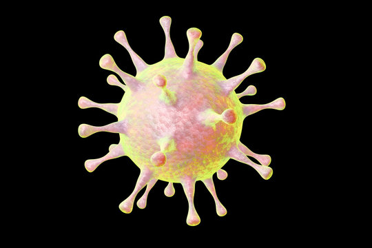 Virus isolated on black background, 3D illustration