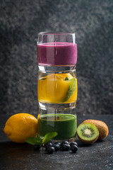 Colorful Healthy Fruit Smoothie