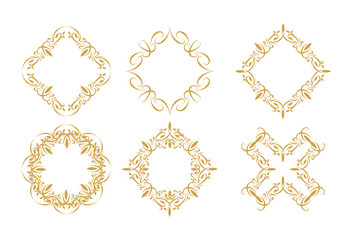 Vector set of vintage styled calligraphic elements