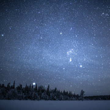 Starry night sky, Finland
