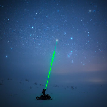 Night sky with laser beam, Lapland