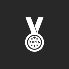 Medal award with stars simple icon on background