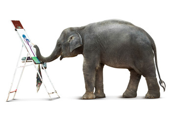 Obraz premium Elephant painting isolated