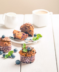 Carrot muffins with blueberrie