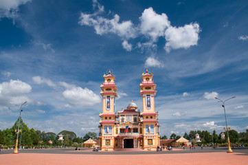 Fototapeta na wymiar Cao Dai Temple in Tay Ninh province, near Ho Chi Minh city, Vietnam