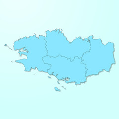 Brittany blue map on degraded background vector