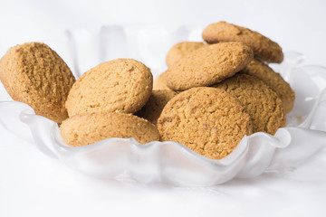 Tasty brown oat cookies for breakfast