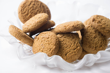 Tasty brown oat cookies for breakfast