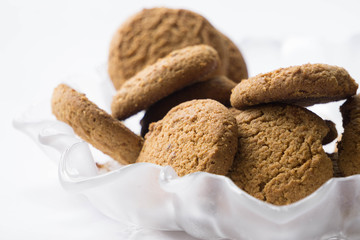 Tasty brown oat cookies for breakfast