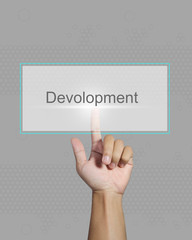 Businessman hand holding sign. Business and technology concept