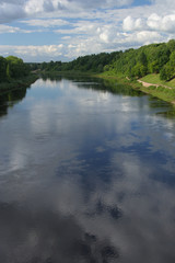 Fototapeta na wymiar Landscape with Wast Dvina river in the center of Vitebsk