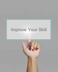 Businessman hand holding sign. Business and technology concept