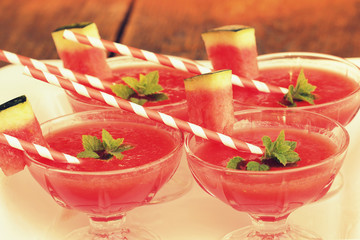 juice of watermelon in glasses